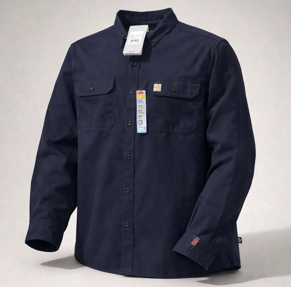 Carhartt Flame-Resistant Twill Navy Work Shirt, Women’s XXL (20), NWT